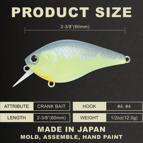 Miniatura 2 de LUCKY CRAFT LC 1.5 Silent Squarebill Crankbait Fishing Lure, 2-3/8", Bass Fishing Lures for Freshwater, Hard Crankbait with Treble Fishing Hooks