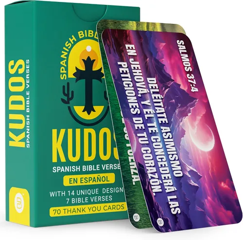 Miniatura 2 de Briston Kudos - Tarjetas con versículo bíblico en español, 70 tarjetas inspiradoras de agradecimiento cristianas en español, versículos