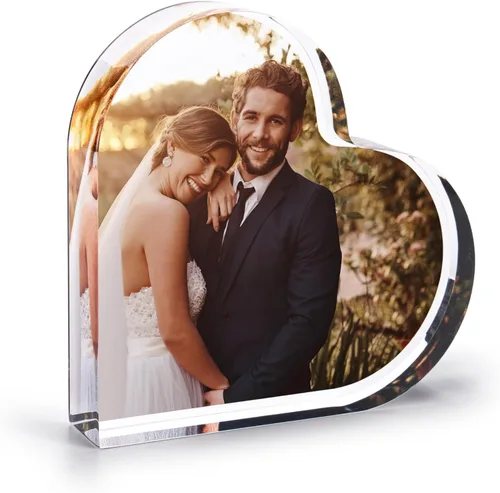 Miniatura 8 de Bloque de fotos acrílico, regalos de fotos personalizados, 3.5 x 3.5 pulgadas 0.6 pulgadas de grosor Impresión acrílica personalizada