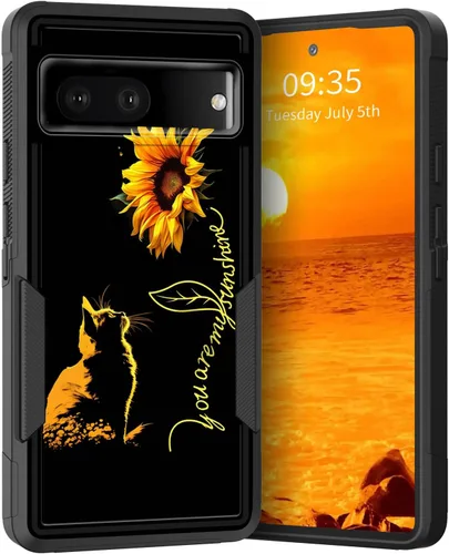 Miniatura 59 de Funda para Pixel 6A, Híbrida de Doble Capa de Servicio Pesado Resistente a Prueba de Golpes PC Duro + Funda Protectora de Silicona Suave para Google