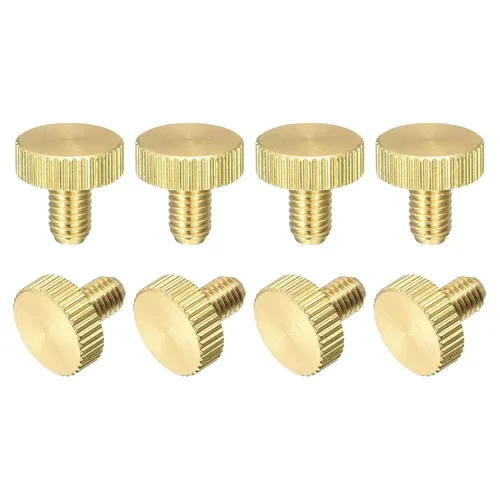 Miniatura 12 de uxcell Tornillos moleteados para pulgar, pernos planos de latón M3x10mm, sujetadores para PC, electrónicos, mecánicos, 8