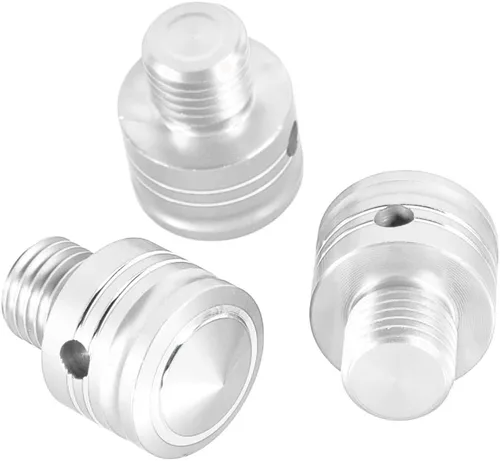 Miniatura 10 de Tornillos para espejo de motocicleta M10x1.25 de aluminio, 3 piezas en 1, juego universal para scooter, Street Bike Motocross, Cafe Racer (negro)
