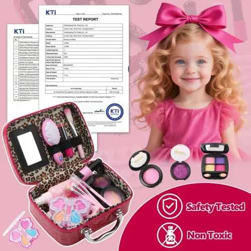 Miniatura 3 de Juego de maquillaje para niñas, kit de cosméticos para juegos de rol, perfecto para cumpleaños y Navidad, juego de cosméticos para niños pequeños