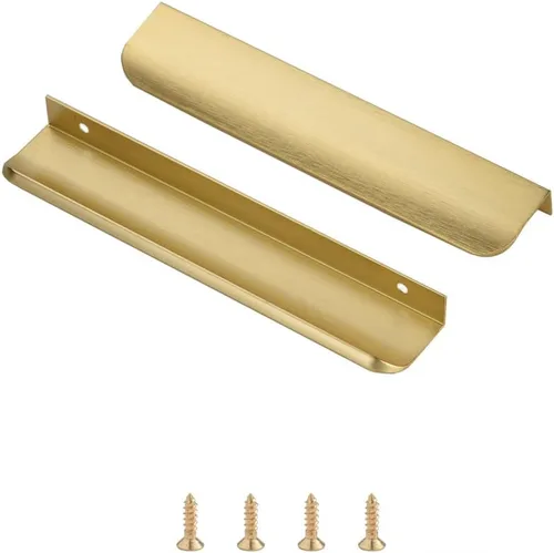 Miniatura 18 de Satanga Tiradores de Dedo Edge para Gabinete Cocina Cajón Perillas Perfil Bajo Puerta Tocador Baño Manijas Largas Armario Muebles Aluminio Paquete