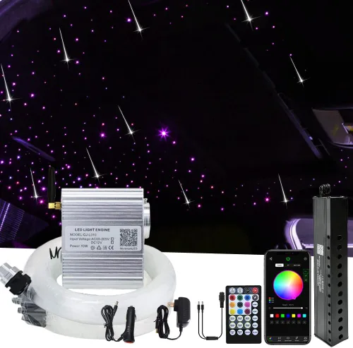 Firework Meteor Starlight Headliner 10W Twinkle Star Luces de techo para automóvil, 550 unidades de 0.03 pulgadas x 13.1 pies/13.1 ft, luz de