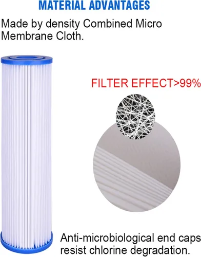 Miniatura 4 de CFS Paquete de 2 cartuchos de filtro de agua plisados de poliéster para sedimentos compatibles con modelos W50PE, WFPFC3002, SPC-25-1050, FM-50-975