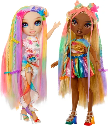 Miniatura 6 de Tiza para cabello y estilo Meline de Rainbow High – Muñeca de 11" arcoíris y dorada. Tiza para cabello lavable de arcoíris, color, estilo, juego