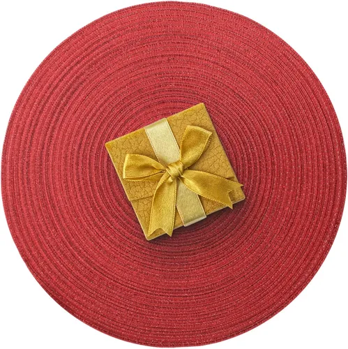Miniatura 8 de AHHFSMEI Juego de 6 manteles individuales redondos trenzados para mesas de comedor, tejidos naturales, resistentes al calor, 15 pulgadas (beige)