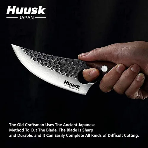 Miniatura 4 de Smith Chu Regalo para hombres Cuchillo vikingo forjado a mano Acero de alto carbono Japón Cuchillos de chef para barbacoa Carne Verduras Corte
