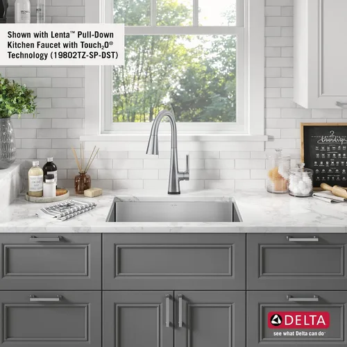 Miniatura 15 de DELTA FAUCET Delta Lenta 953034-24SL-SS - Fregadero de cocina de acero inoxidable calibre 16 de 24 pulgadas con accesorios, color satinado