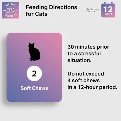 Miniatura 4 de Masticables calmantes para gatos – Golosinas calmantes para gatos para la ansiedad, ayuda para aliviar el estrés, tormentas, aseo, fuegos