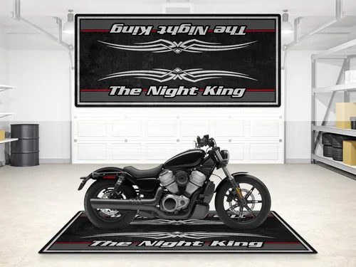 Miniatura 8 de Tapete de garaje con letras The Night King para helicóptero y motocicletas personalizadas, tapete de estacionamiento, alfombra antideslizante