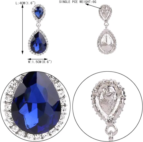 Miniatura 6 de EVER FAITH Aretes colgantes de cristal austriaco para mujer, Cristal