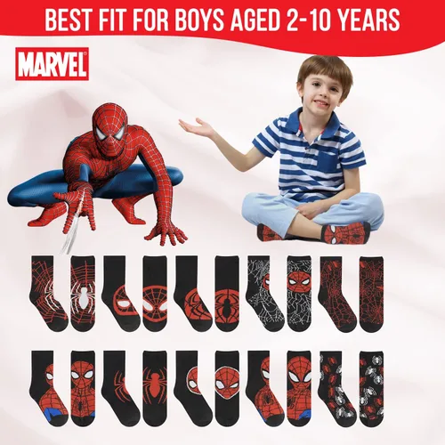Miniatura 2 de Marvel Calcetines Spiderman para niños, paquete de 10 calcetines decorativos de Spiderman para niños, calcetines increíbles de leyendas para niños