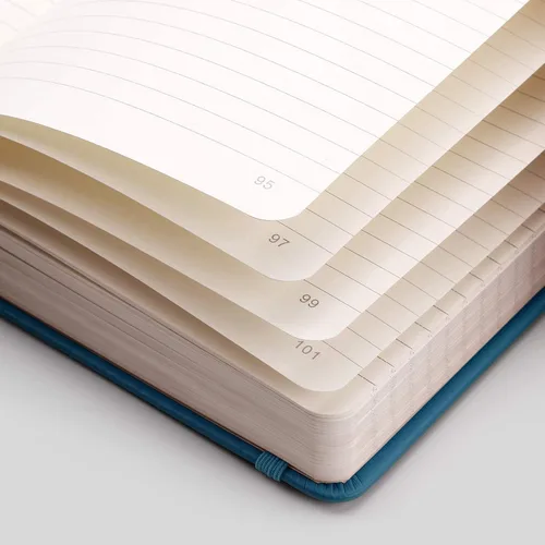 Miniatura 4 de EMSHOI - Cuaderno rayado para la universidad, 256 páginas numeradas tamaño A5, papel grueso de 3.54 oz/y², 16 páginas perforadas, tapa dura de piel