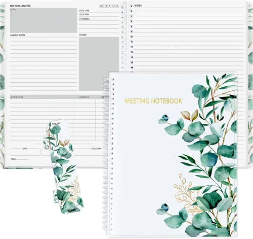 Miniatura 10 de SUNEE Half Meeting Half Note - Cuadernos profesionales de 8.5"x11" para el trabajo - 160 páginas, planificador de proyectos de tamaño A4, agenda
