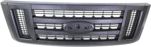 Miniatura 4 de Evan Fischer Conjunto de rejilla compatible con Ford E-150 2008-2014, se adapta a Ford E-250 2008-2014 pintado negro y rejilla de plástico insertado
