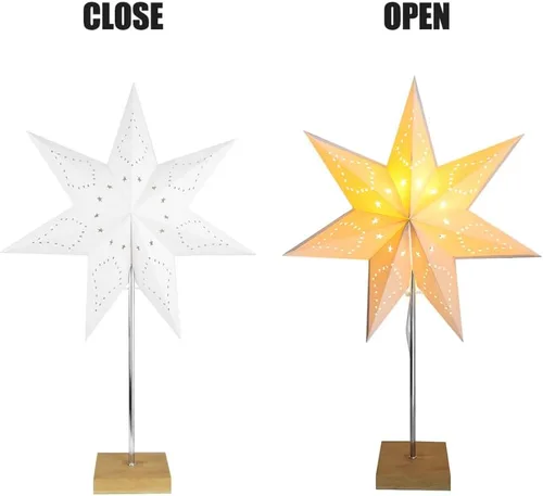 Miniatura 6 de Lámpara de mesita de noche de papel y cromado, lámpara de pie para decoración de habitación, farol, luz para mesita de noche, lámpara de escritorio