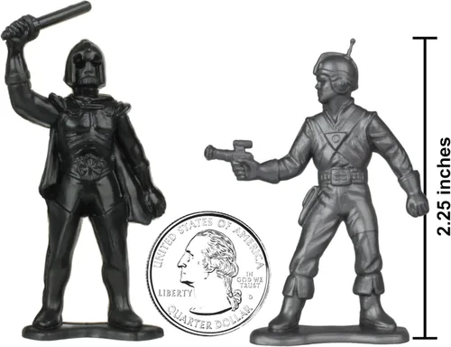 Miniatura 2 de TimMee Galaxy Laser Team Space Figuras – Negro vs Plata 50 piezas – Hecho en Estados Unidos