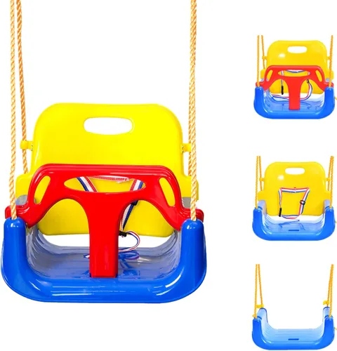 IFOYO Asiento de columpio convertible 3 en 1 para niños con respaldo alto desmontable, columpio seguro para interiores y exteriores para niños