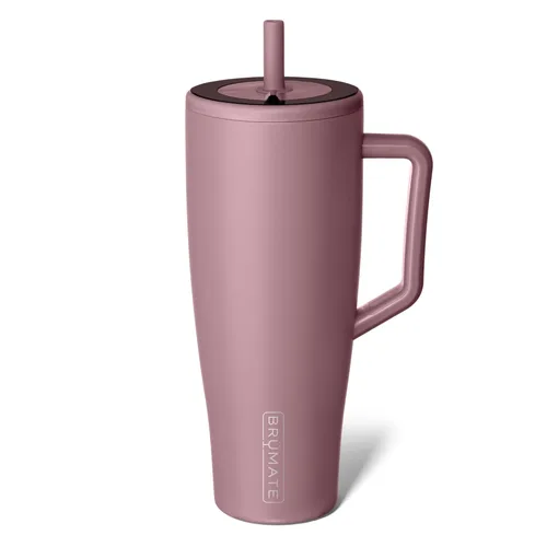 Miniatura 34 de BrüMate Era Vaso térmico con asa y pajilla, 40 onzas, 100% a prueba de fugas, con tapa, hecho de acero inoxidable, base apta para portavasos, moca