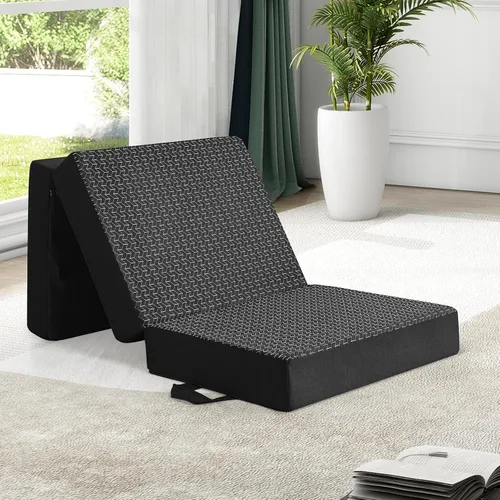 Miniatura 11 de Colchón Plegable Tamaño Individual, Espuma Viscoelástica de 6 Pulgadas Tri Portátil Trifold Colchón Topper Individual con Funda Transpirable