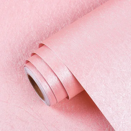 Livelynine Papel tapiz rosa para despegar y pegar, papel de contacto decorativo para niñas, dormitorio de niñas, habitación de niños, decoración de