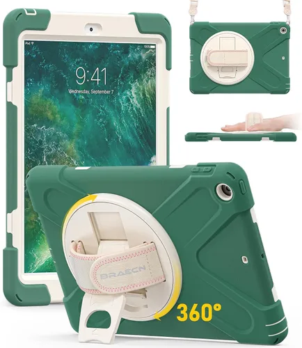 Miniatura 16 de BRAECN Funda para iPad 6ª/5ª Generación, Funda iPad 9.7 2018/2017 - Resistente a Prueba de Golpes con Soporte para Lápices, Correa de Hombro