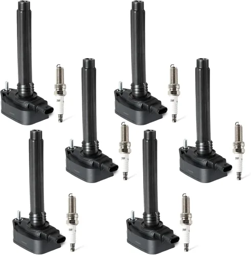 Miniatura 10 de Paquete de 5 bobinas de encendido UF575 y bujías de iridio compatibles con Audi A3 2004-2013, A4 2005-2016 y Volkswagen Jetta 2005-2015, Tiguan