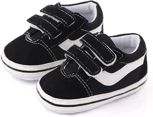 Miniatura 2 de haozaye Zapatos para bebés niños y niñas, suela de goma antideslizante, alta calidad, piel sintética, para primeros pasos, para cuna, recién