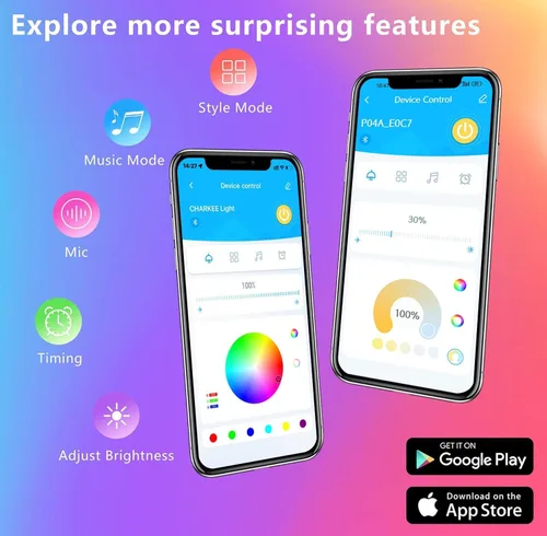 Miniatura 2 de GUPUP Luces LED WiFi de 50 pies, tira de luces LED controladas por aplicación inteligente, compatible con dispositivos Alexa y Google Assistant