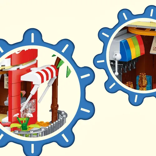 Miniatura 5 de Kit de micro bloques de construcción de coca cola, caja de música modelo de casa de coca, juego de juguetes de ladrillos modulares de bricolaje