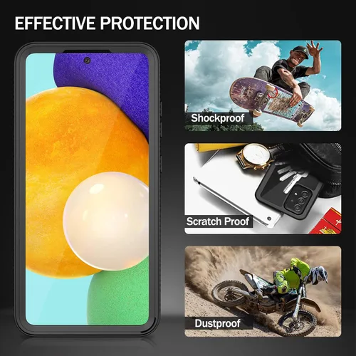 Miniatura 6 de Compatible con Funda Samsung Galaxy A52, Protector de Pantalla Integrado de Cuerpo Completo a Prueba de Golpes Ajuste Delgado Parachoques Funda