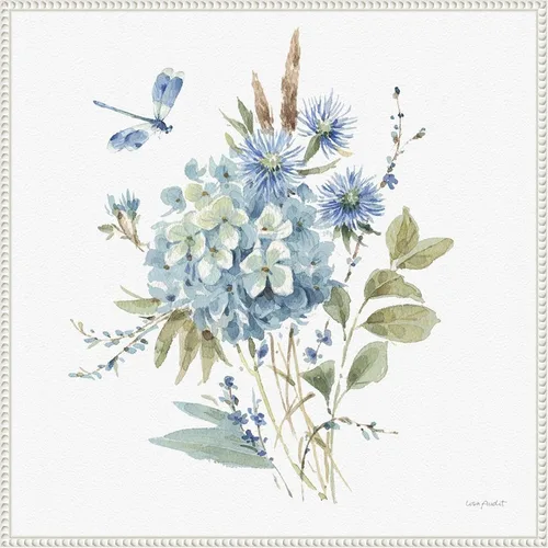 Miniatura 9 de Amanti Art Lisa Audit - Lienzo enmarcado para pared, 16 x 16 pulgadas, azul bohemio 04A (Ramo de flores) por Lisa Audit, lienzo enmarcado