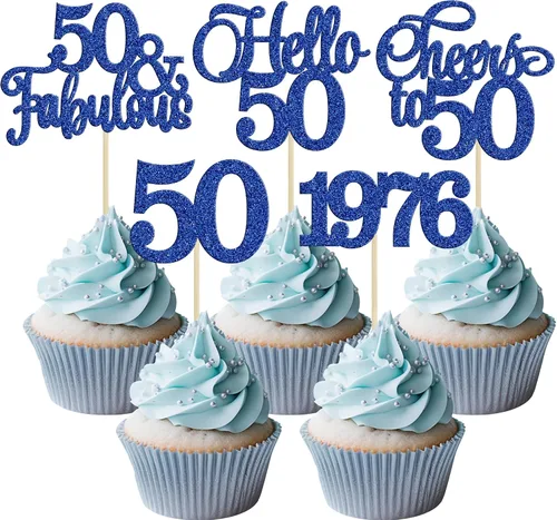 Miniatura 65 de Gyufise Paquete de 24 adornos negros para cupcakes de 10.º cumpleaños con purpurina negra 10 Ten Hello 10 Dights dobles desde 2015 para decoraciones