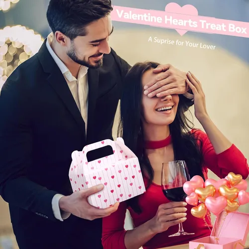 Miniatura 6 de Zhanmai Paquete de 36 cajas de golosinas para el día de San Valentín, cajas de dulces con corazones para golosinas, contenedor de regalo para el día