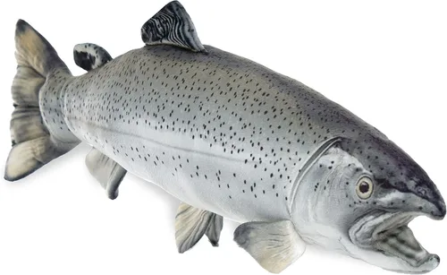 Real Planet Peluche de pesca – Sockeye Salmon Trucha Bass Peluche de peluche para niños, regalos de pesca para hombres, juguete de felpa de peces de