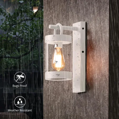 Miniatura 2 de Luz blanca para porche, luz de pared exterior del anochecer al amanecer, accesorio de iluminación exterior grande de 13 pulgadas para la puerta