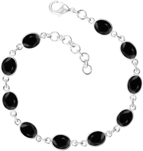 Miniatura 2 de Pulsera de piedras preciosas, pulsera ajustable con superposición de plata para mujeres y niñas, regalos de Navidad