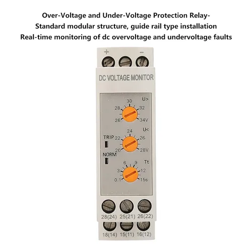 Miniatura 8 de Relé de monitoreo de sobretensión de bajo voltaje Disyuntor Módulo de control ajustable DC 12V/24V/36V/48V (DC24V)