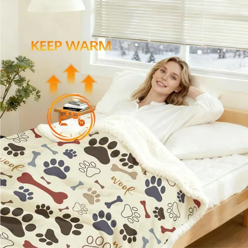 Miniatura 51 de Autumn Teddy Dog Patchwork Sherpa Blanket Fall Cozy Throw Blanket Cute Puppy Quilt Style Warm Soft Blanket for Couch Sofa Bedroom Decor 50x60 Inches