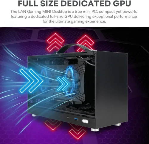 Miniatura 3 de LAN Gamer RTX 5070 12GB, 8-Core AMD Ryzen 7 8700F, 32GB DDR5 RAM, SSD NVMe Gen4 de 2TB, Mini ITX SFF de 8.1L de escritorio con Windows 11 Pro