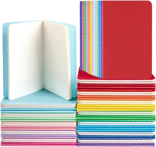 Miniatura 9 de Oucaru 64 mini cuadernos a granel, 3.5 x 5.5 pulgadas, 12 colores arcoíris, juego de 60 páginas de papel rayado de bolsillo pequeño, mini cuaderno