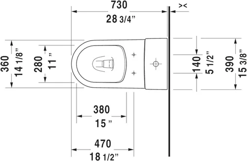 Miniatura 5 de Duravit 2173010001 ME by Starck - Inodoro de una pieza, color blanco