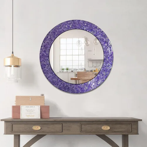 Miniatura 3 de Espejo de pared de mosaico de 24 pulgadas en ultra violeta, espejo de pared decorativo morado (ultra violeta)