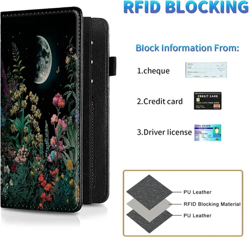 Miniatura 4 de Funda para chequera para hombres y mujeres, cartera de cuero RFID con ranuras para tarjetas de crédito, soporte de cheques duplicados personales