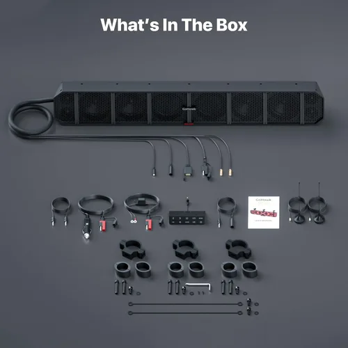 Miniatura 8 de GoHawk Barra de sonido UTV Barra de sonido ATV impermeable de 10 altavoces Luces Bluetooth y multicolor Altavoces SxS de 35 pulgadas Barra