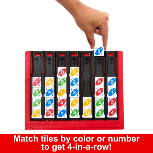 Miniatura 3 de Mattel Games UNO Quatro - Juego con fichas de colores y cuadrícula de plástico para adultos, familia y fiestas, de 2 a 4 jugadores a partir de 7 años
