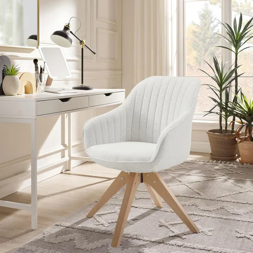Miniatura 14 de Zouron Silla giratoria moderna de mediados de siglo con patas de metal dorado, silla de escritorio tapizada sin ruedas, silla de oficina lateral Oro
