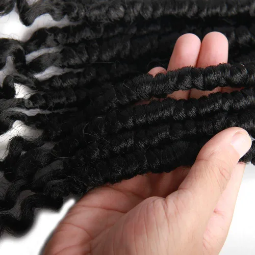 Miniatura 3 de ROSESSEA Cabello de ganchillo negro de 12 pulgadas para mujeres negras, 8 paquetes de trenzas de ganchillo, trenzas de ganchillo rizado con resorte
